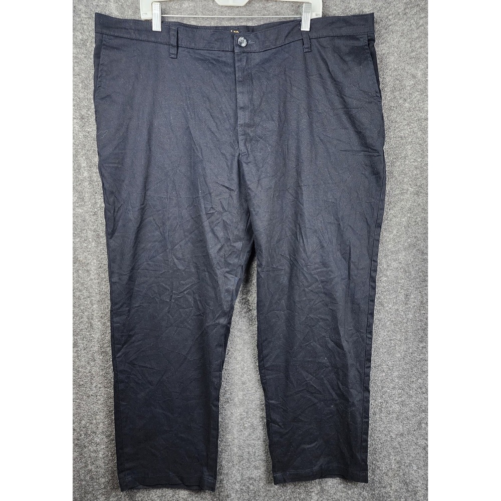 Lee Total Freedom Relaxed‎ Fit Pants Mens 42x30 Navy Blue Stretch Chino Trousers